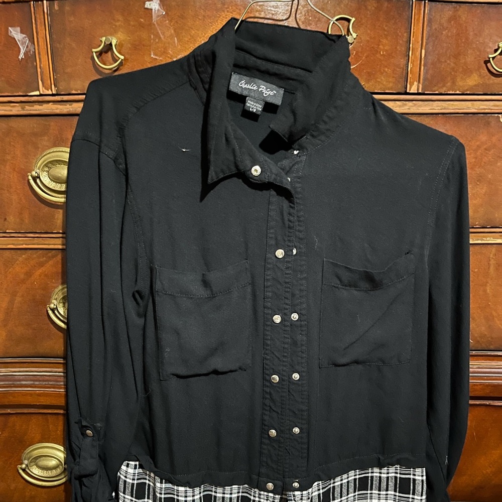 Black womens button down